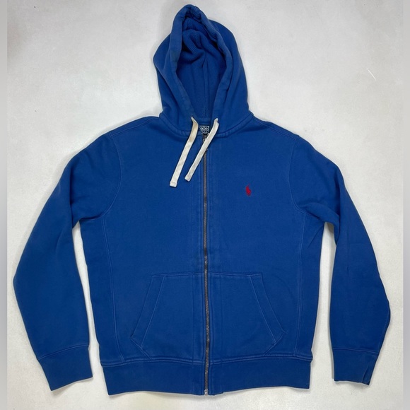Polo Ralph Lauren Other - Polo Ralph Lauren Full Zip Hoodie Men Large Blue Pony Red